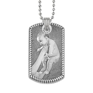 Forever With Me Steel Rope Edged Dog Tag Pendant