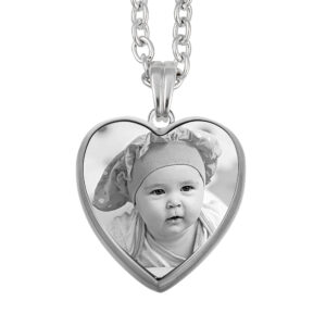 Personalised Silver Heart Picture Pendant