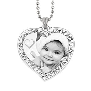 Forever in Silver Openwork Curved Heart Pendant