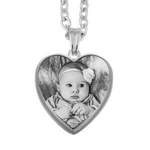 Custom 3D Silver Photo Pendant Necklace