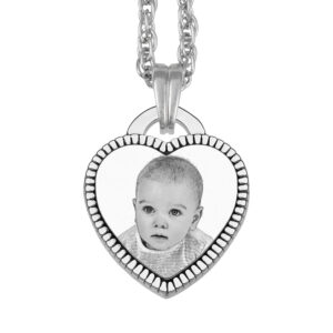 Engraved Cutting Heart Silver Photo Keepsake