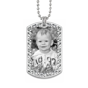 Eternal Keepsake Silver Openwork Dog Tag Pendant