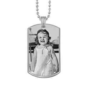 Always By My Side Photo Silver Dog Tag Pendant