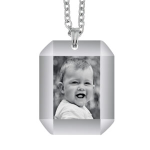 Cherished Silver 3D Octagon Memory Pendant
