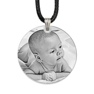 Always By My Side Photo Silver Round Pendant
