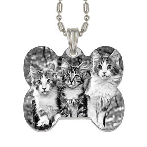 Silver Collar Tag Memory Photo Pendant