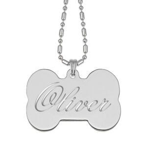 Engraved Silver Collar Tag