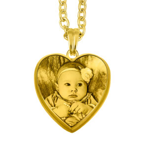 Custom 3D Gold Photo Pendant Necklace