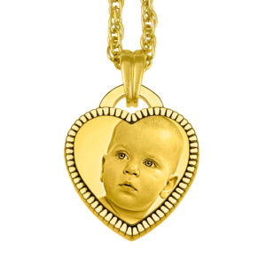 Engraved Cutting Heart Gold Photo Keepsake