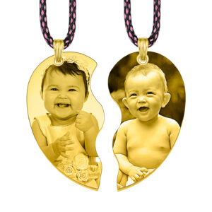 Forever in My Heart Gold Slim Friendship Photo Pendant