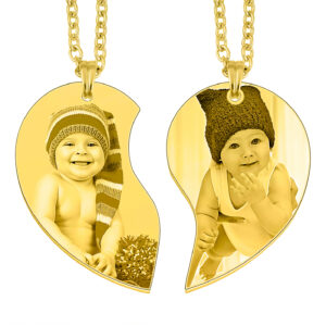 Gold Friendship Heart of Memories Engraved Pendant