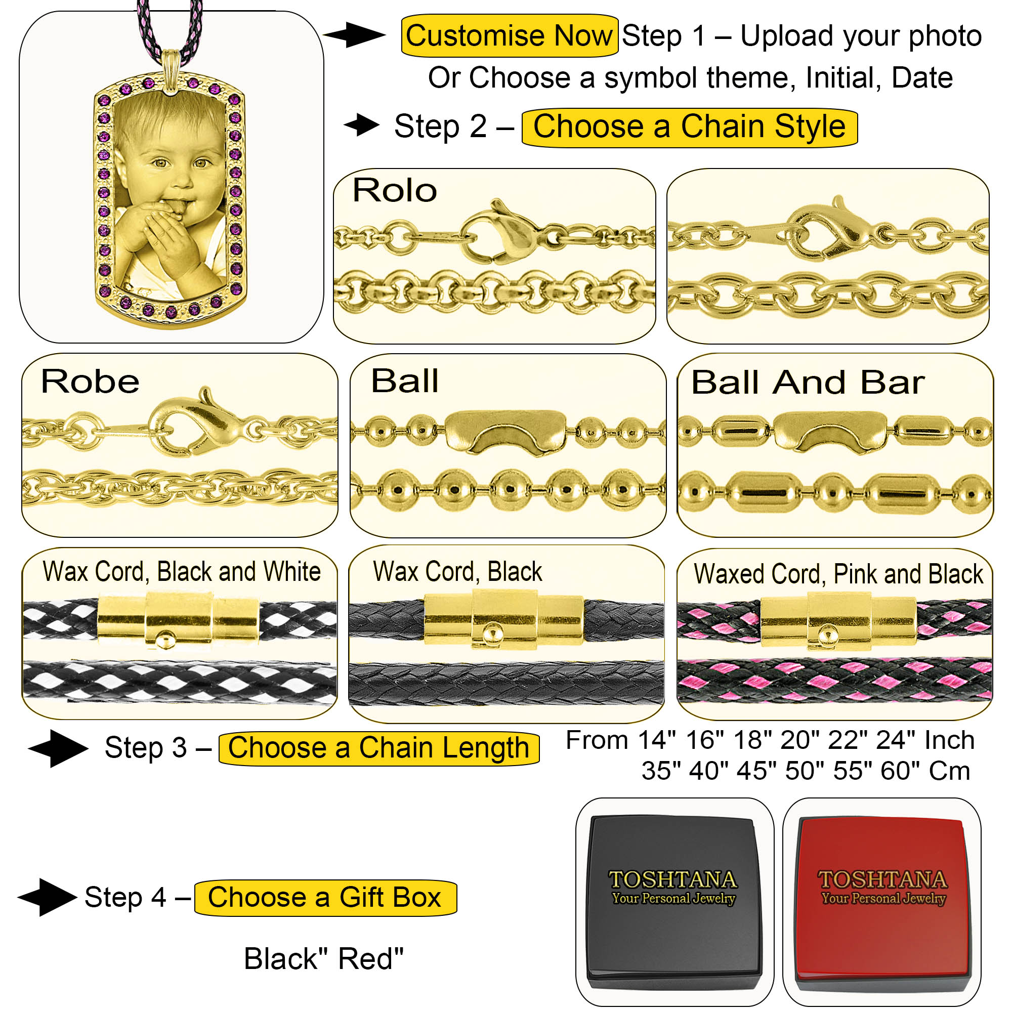 Captured Love Gold Dog Tag with Rose Zircon - Image 3