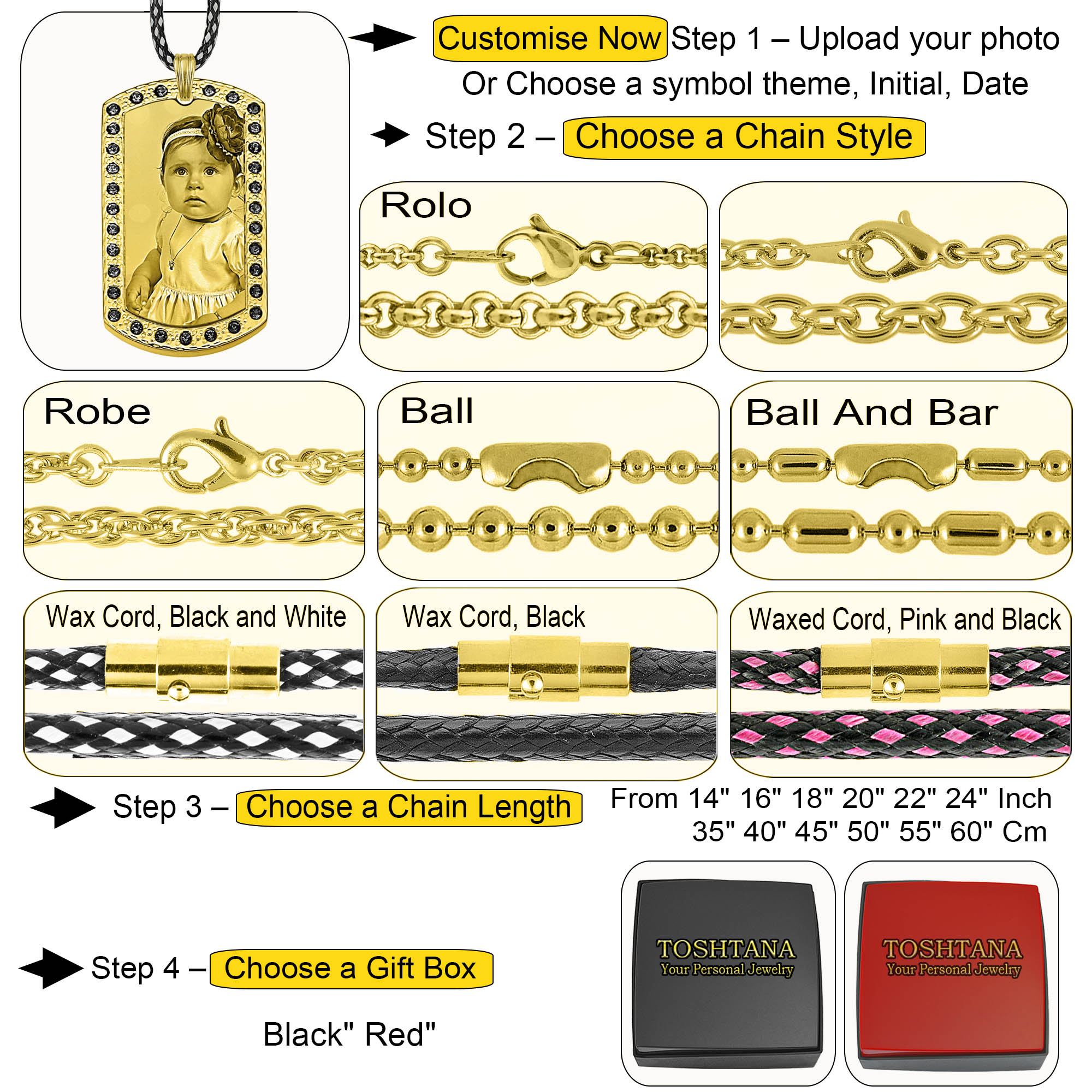 Captured Love Gold Dog Tag With Black Zircon - Image 3