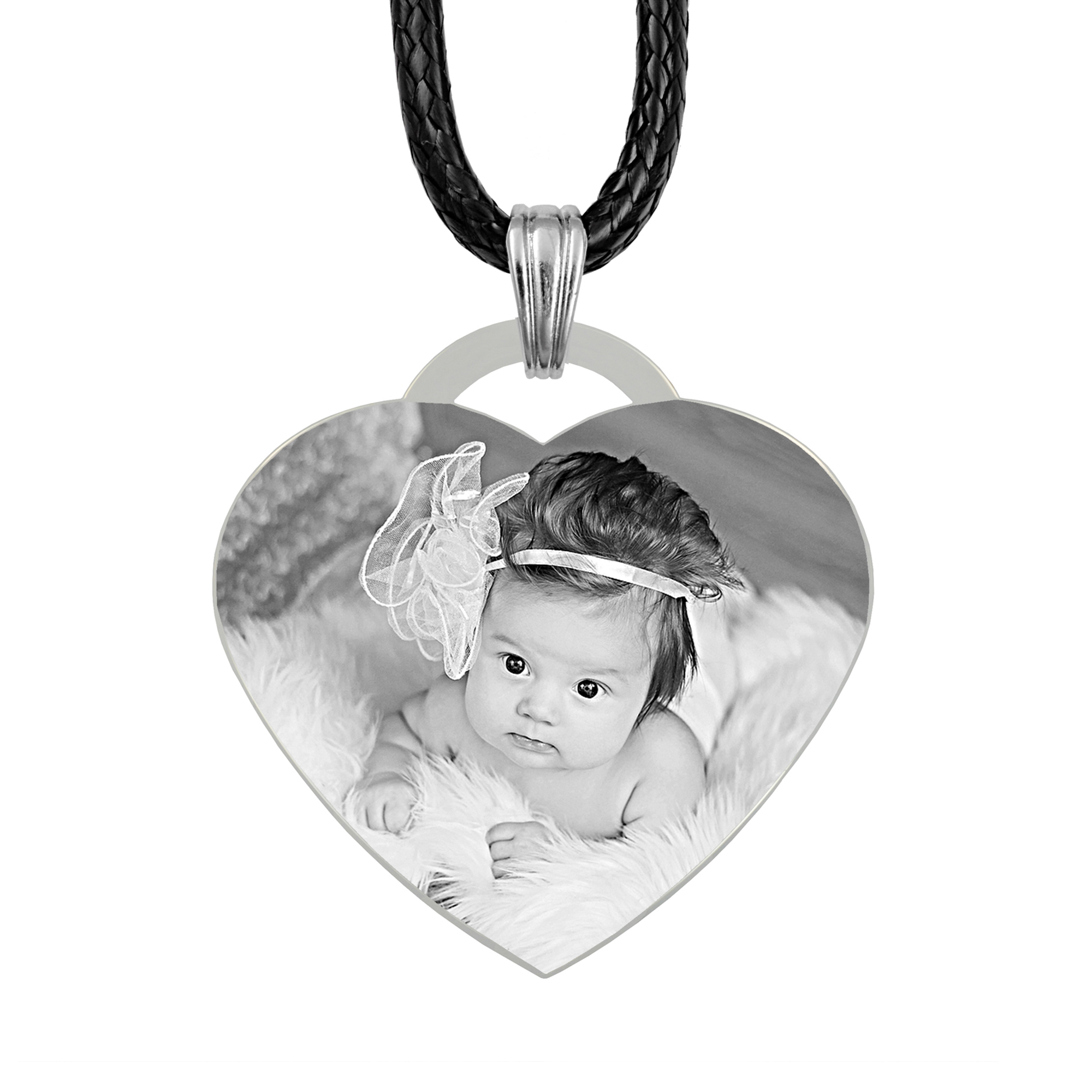 Captured In Steel Heart Photo Pendant