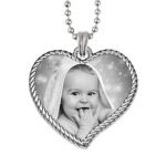Endless Love Steel Heart Pendant Rope Edged Curved