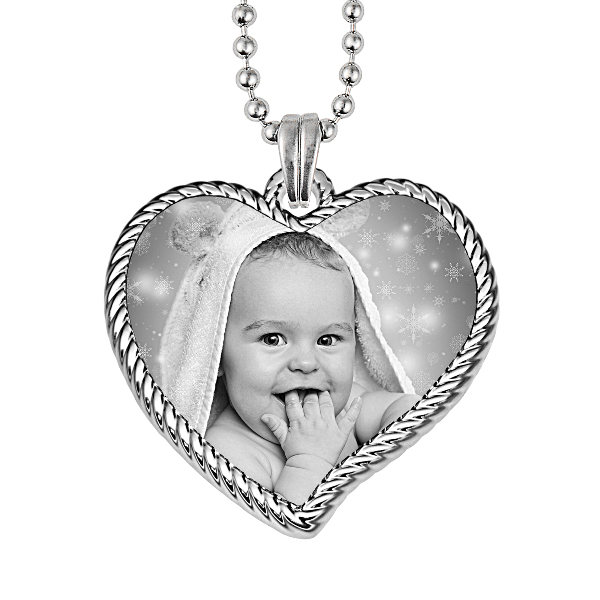 Endless Love Steel Heart Pendant Rope Edged Curved
