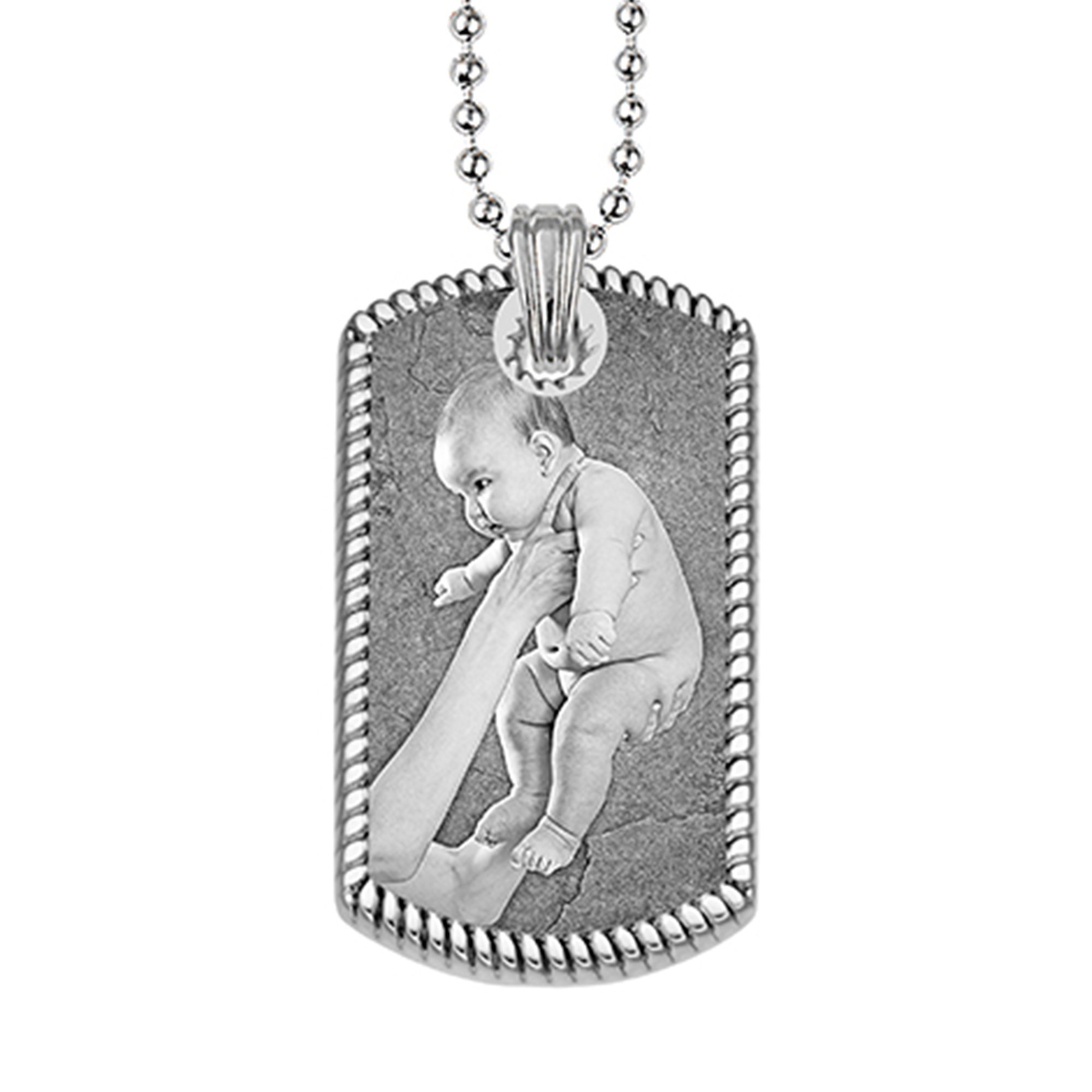 Forever With Me Steel Rope Edged Dog Tag Pendant