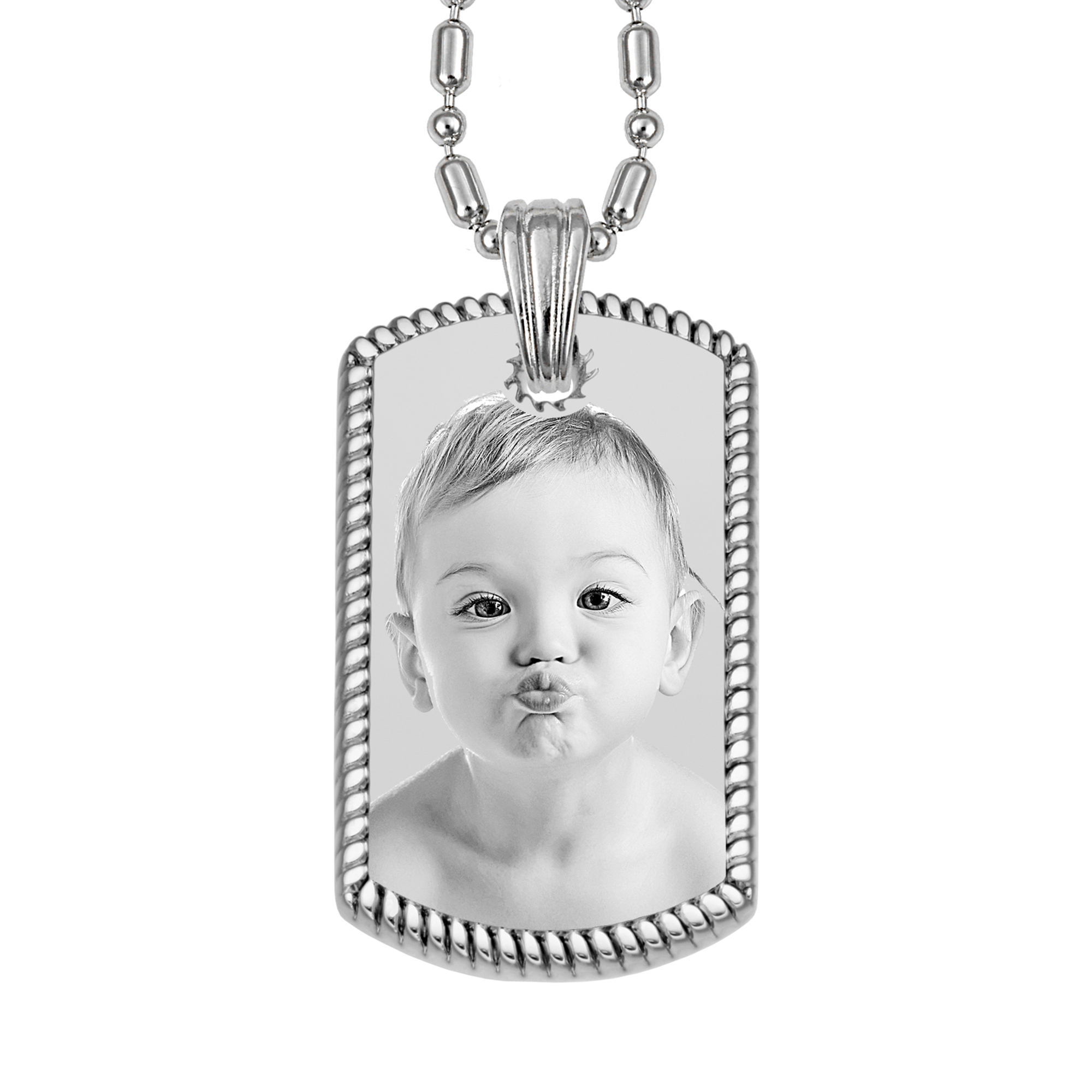 Captured Moments Photo Rope Edged Dog Tag