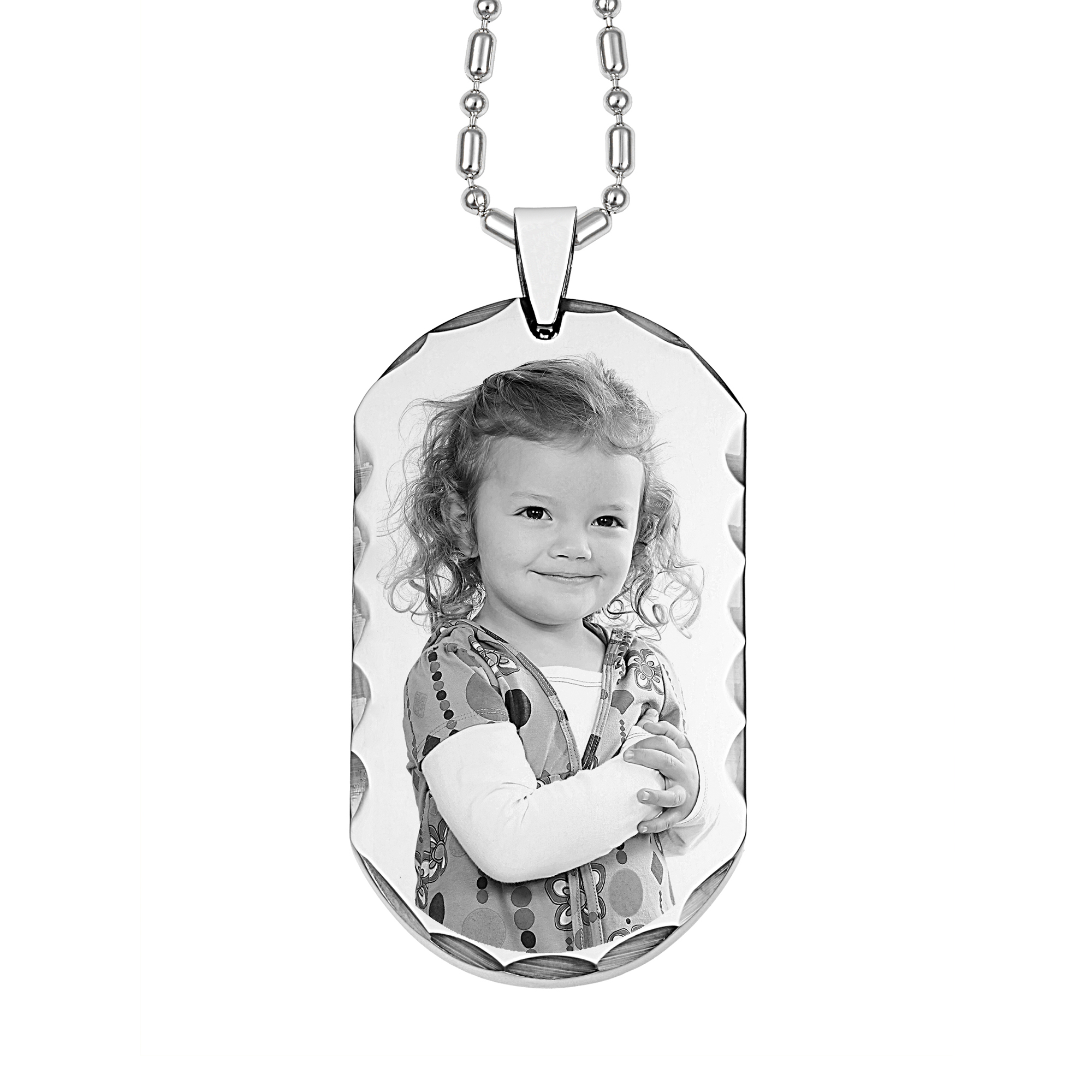 Always By My Side Photo Pendant Faceted Edges Dog Tag