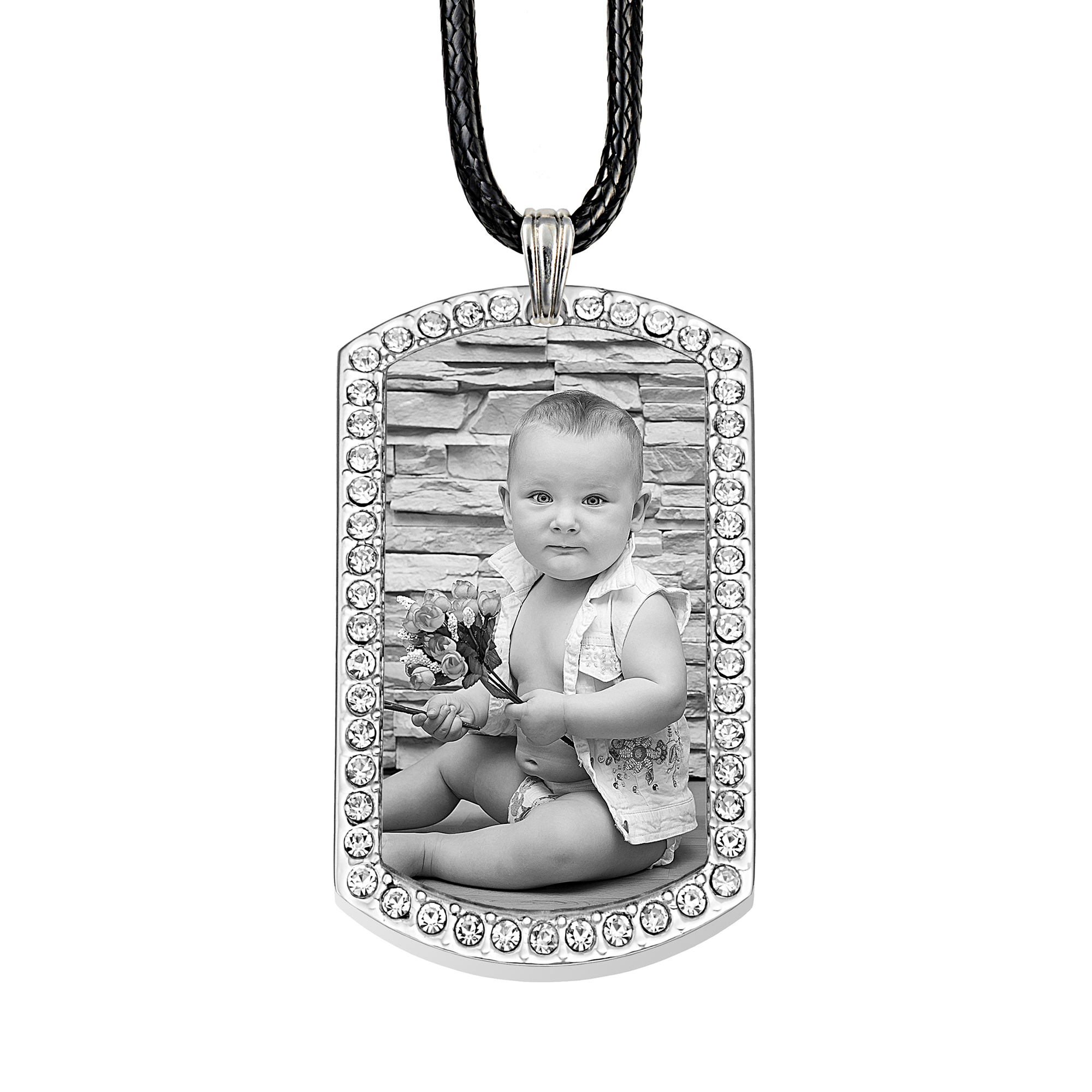 Timeless Memory Dog Tag With White Zircon