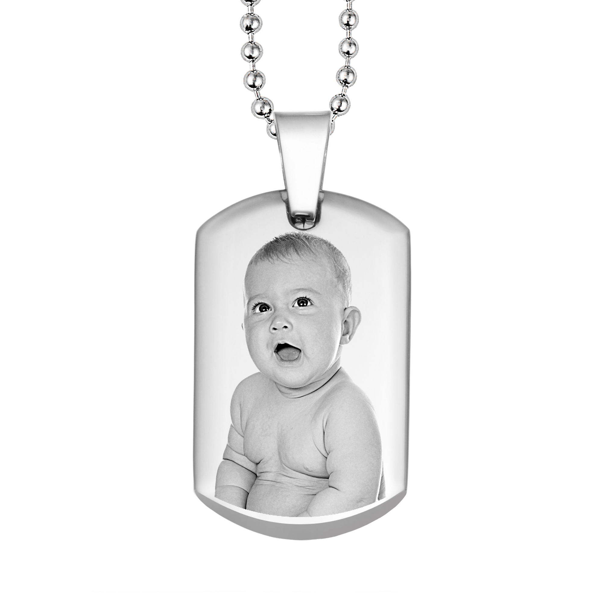 Photo Engraved Dog Tag Pendant