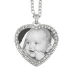 Silver Heart of Memories Engraved Pendant With White Zircon