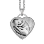 Always With You Silver 3D Heart Photo Pendant