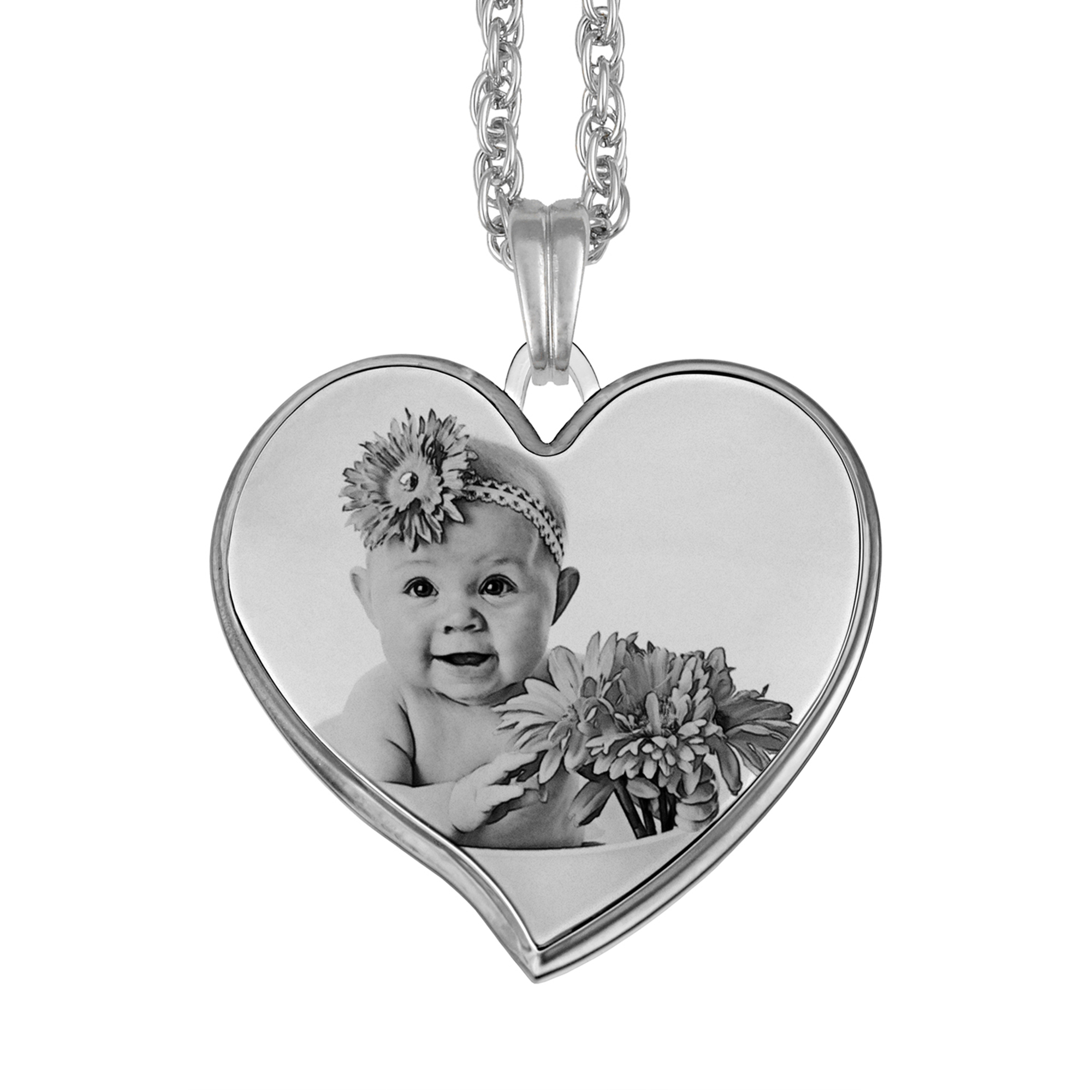 Silver 3D Curved Heart Of Memories