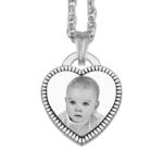 Engraved Cutting Heart Silver Photo Keepsake