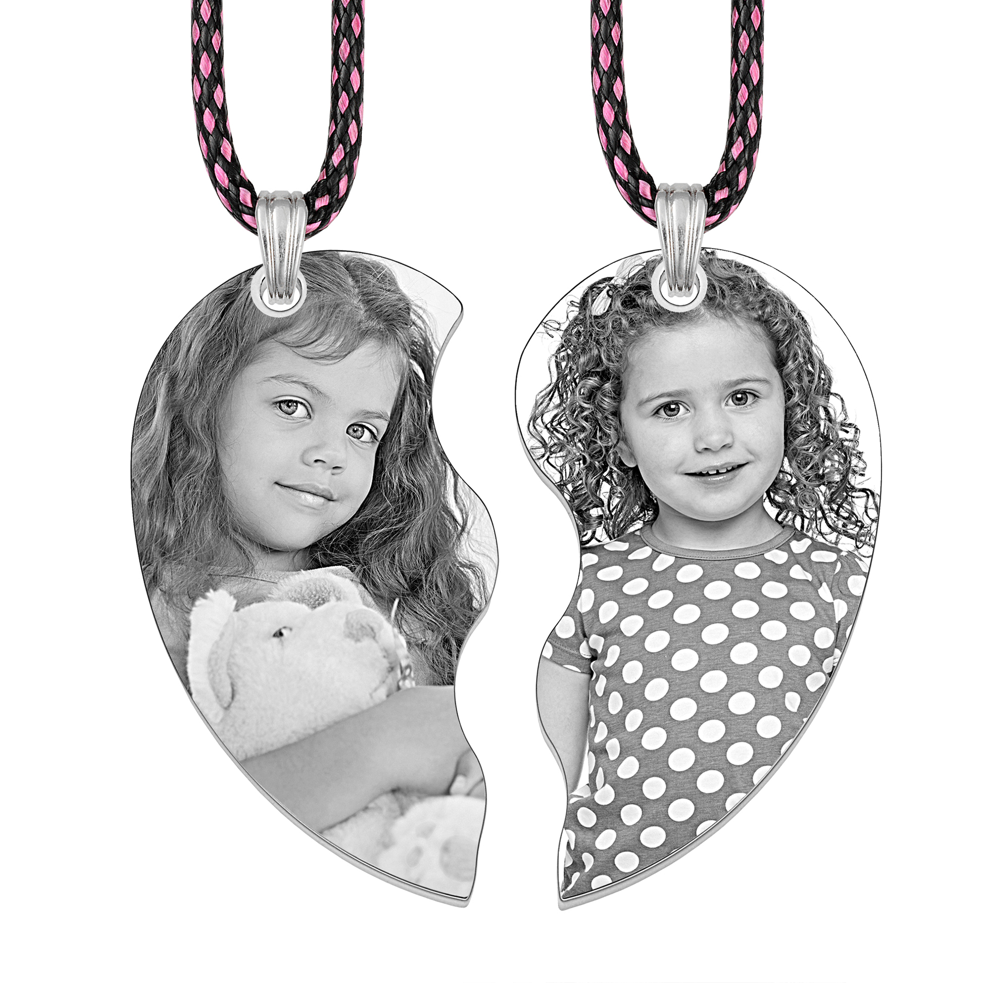 Forever In My Heart Silver Slim Friendship Photo Pendant