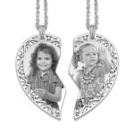 Captured Love Silver Heart Openwork Slim Friendship Pendant