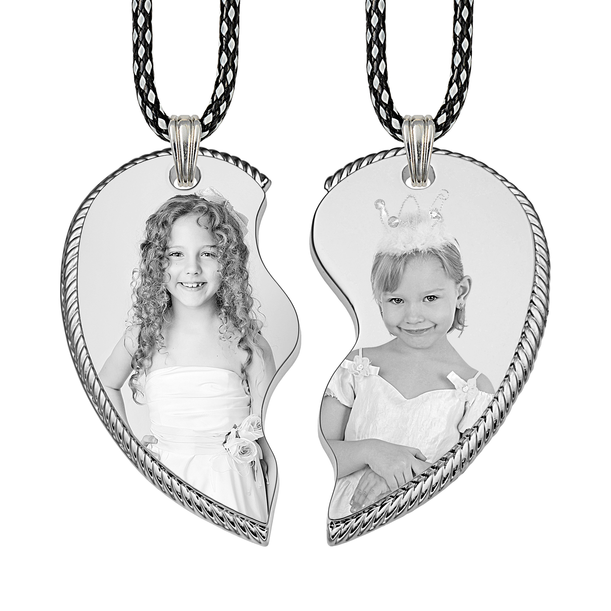 Always With You Silver Heart Rope Edged Friendship Photo Pendant