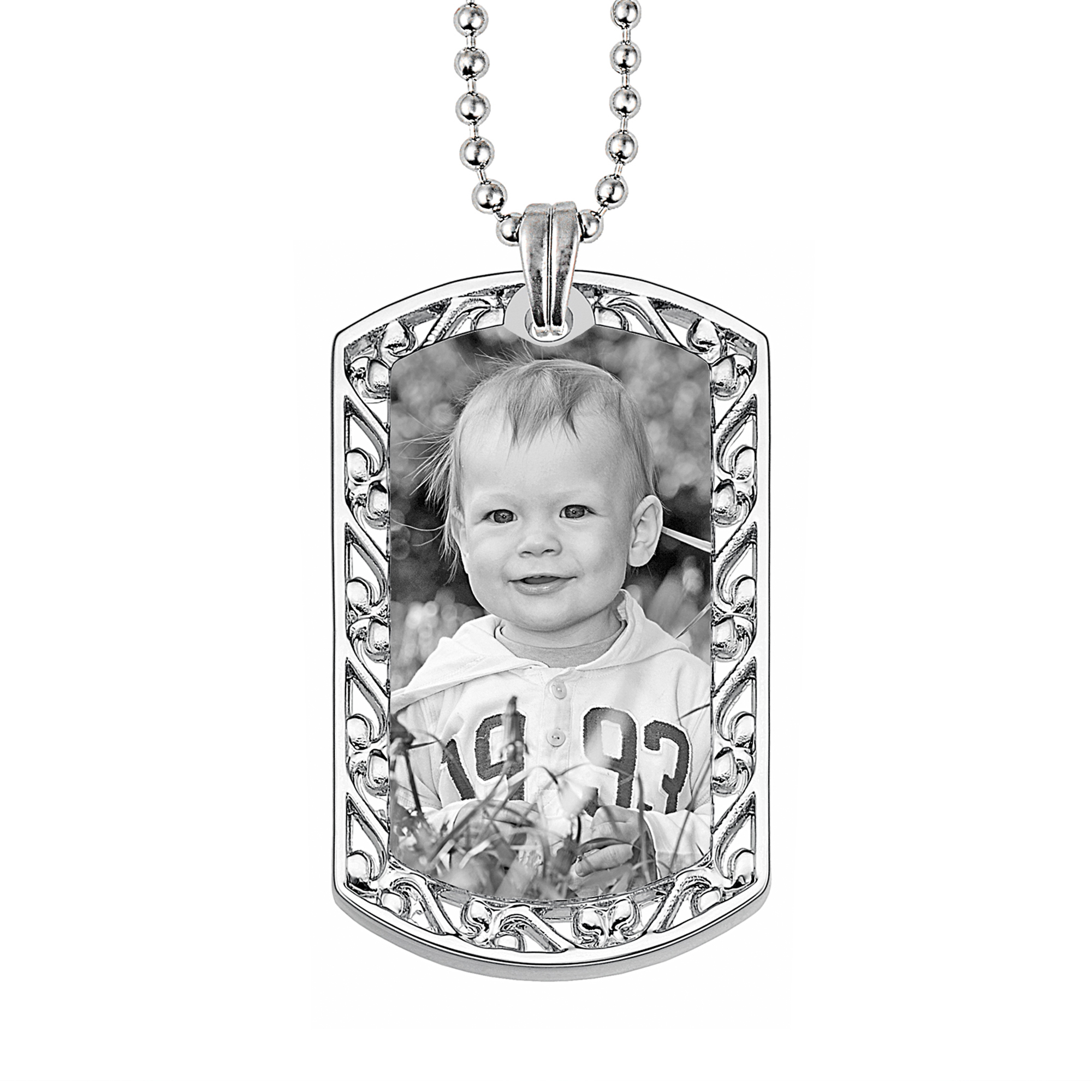 Eternal Keepsake Silver Openwork Dog Tag Pendant