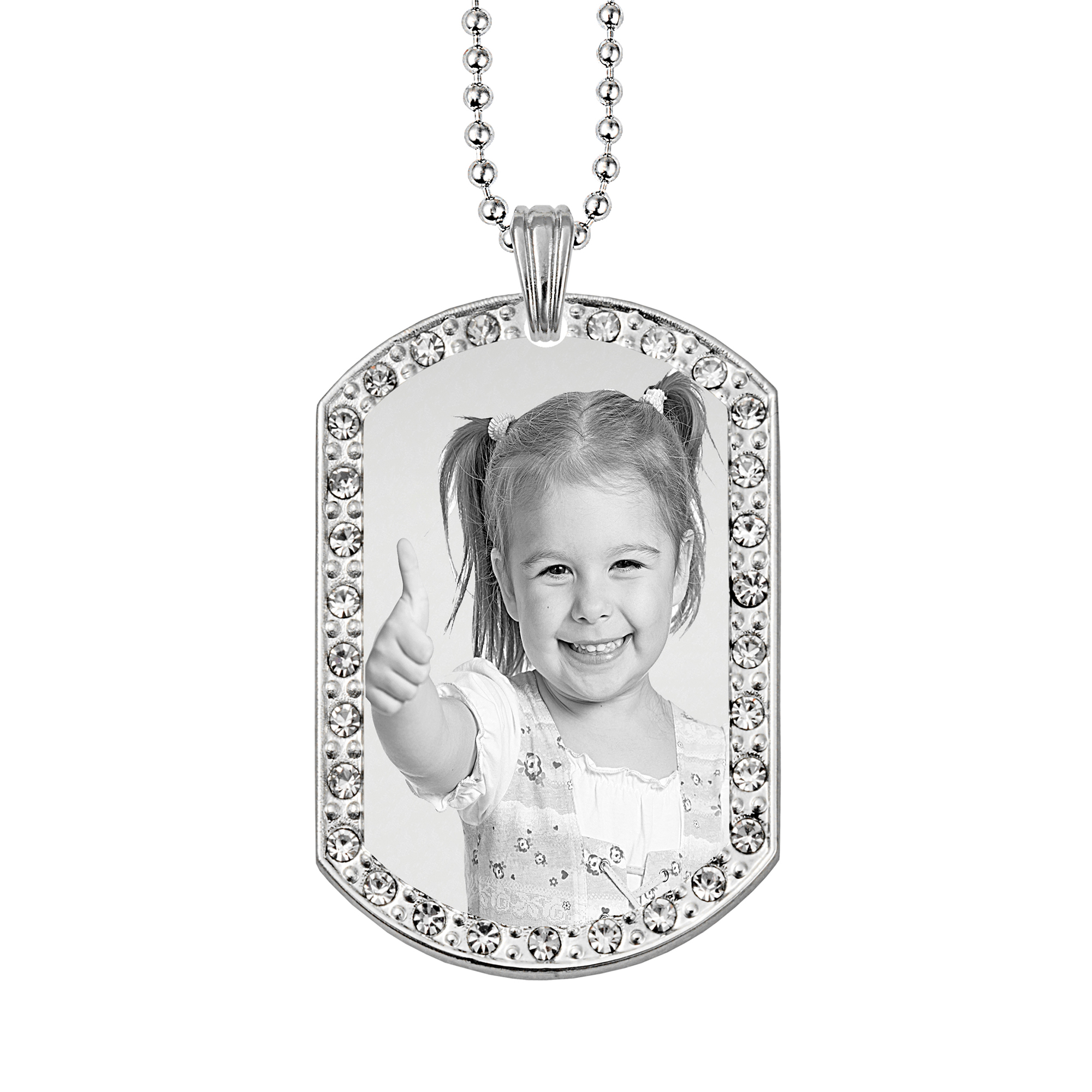 Cherished Silver Memory Dog Tag With White Zircon