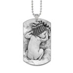Always With You Silver Dog Tag Photo Pendant
