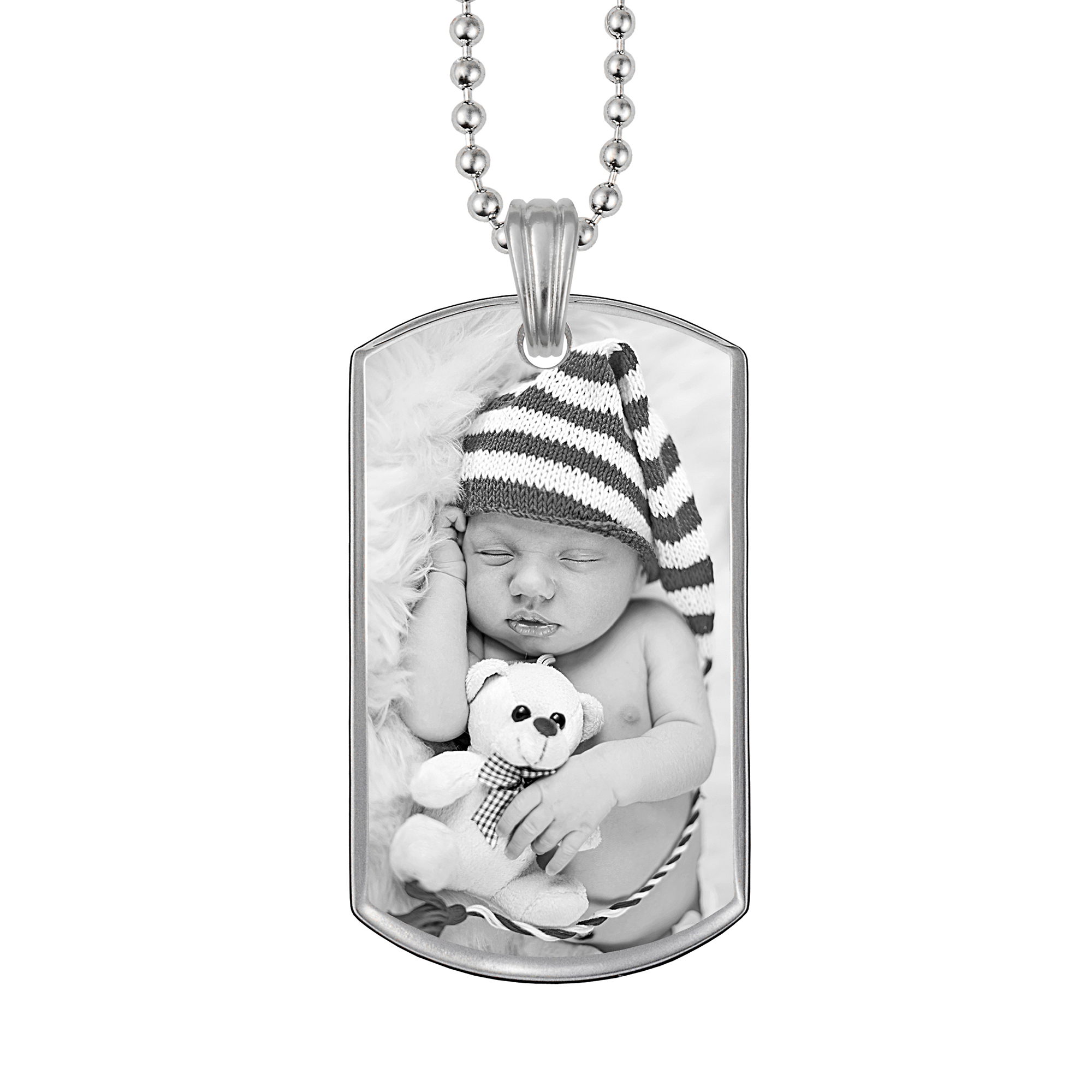 Forever With Me Silver 3D Dog Tag Pendant