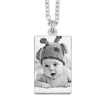 Rectangular Engraved Silver Photo Keepsake