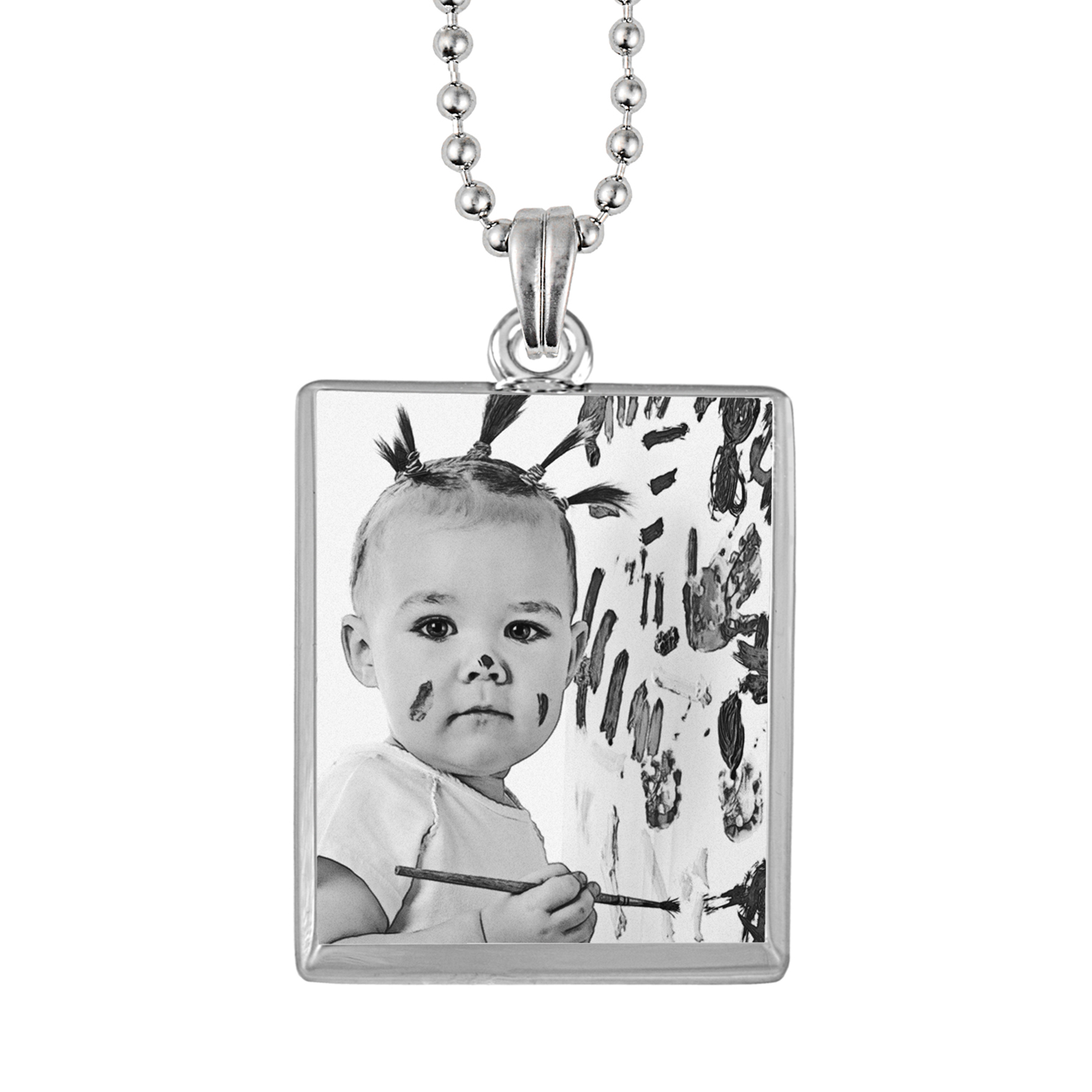 Captured Love Silver 3D Rectangular Pendant