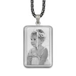 Personalised Silver Frame Rectangle Pendant