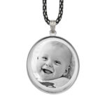 Cherished Silver Circle Frame Memory Pendant