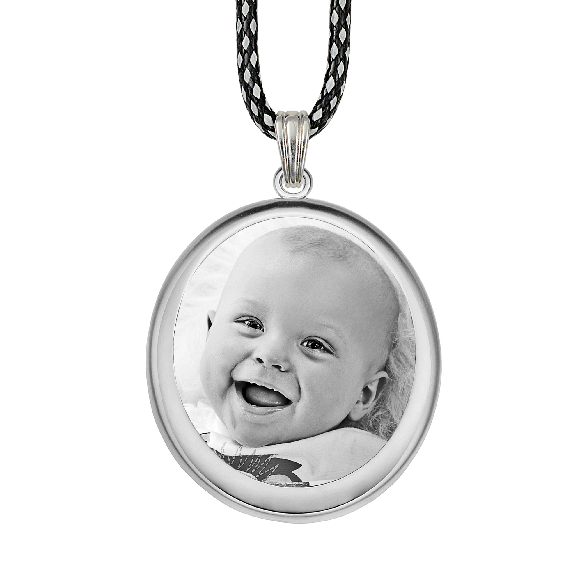 Cherished Silver Circle Frame Memory Pendant