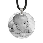 Always By My Side Photo Silver Round Pendant