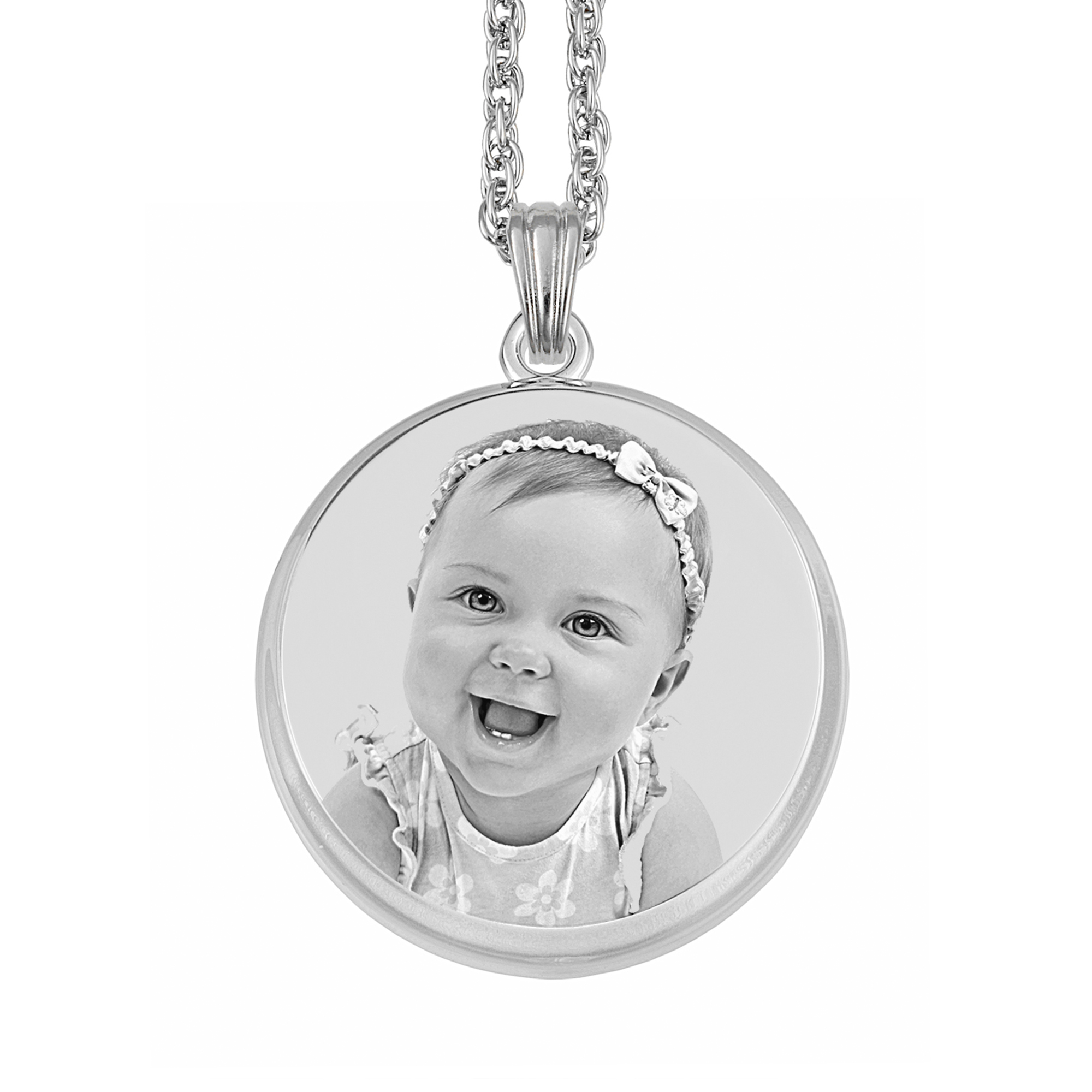 Forever Silver 3D Round Pendant