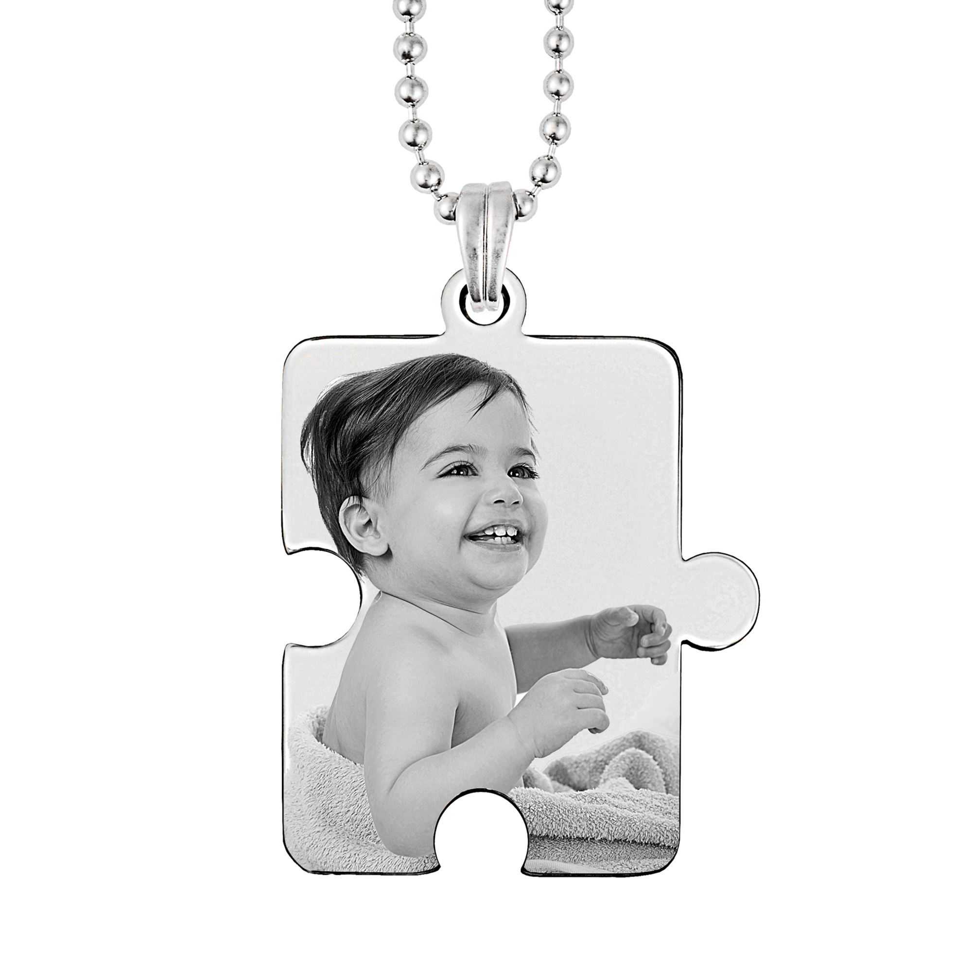 Personalised Silver Puzzle Picture Pendant