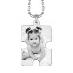 Custom Silver Puzzle Photo Engraved Pendant