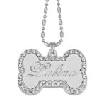Silver Collar Tag With White Zircon