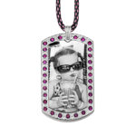 Captured Love Silver Dog Tag With Rose Zircon