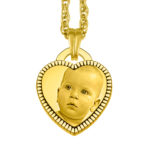 Engraved Cutting Heart Gold Photo Keepsake