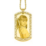 Timeless Gold Openwork Dog Tag Pendant