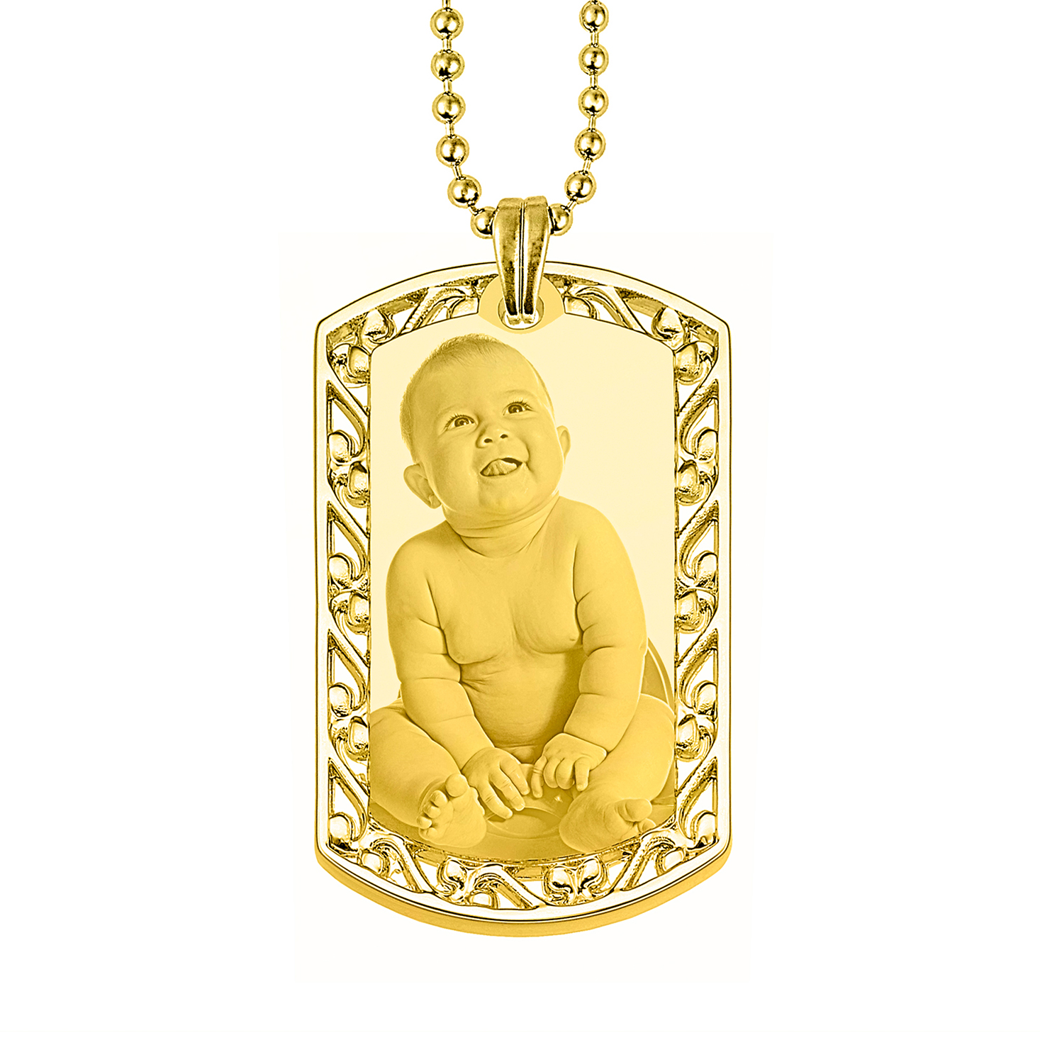 Eternal Keepsake Gold Openwork Dog Tag Pendant